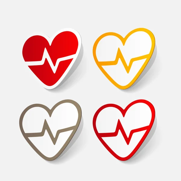 Sticker van heartbeat teken — Stockvector