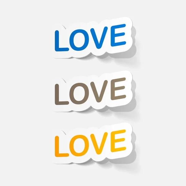 Sticker grote liefde — Stockvector