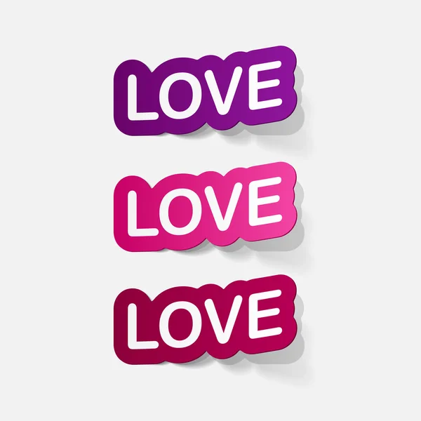 Sticker grote liefde — Stockvector