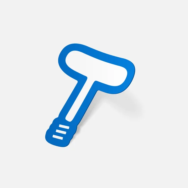 Sticker of corkscrew — Stock Vector