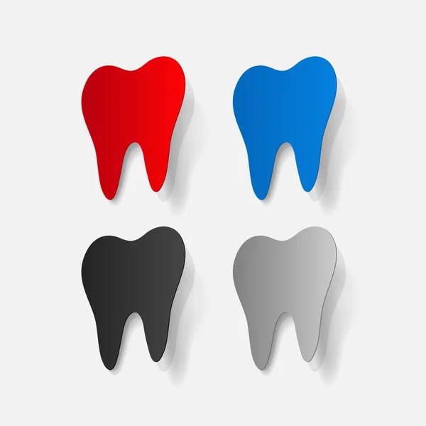 Klistermärke av tand — Stock vektor