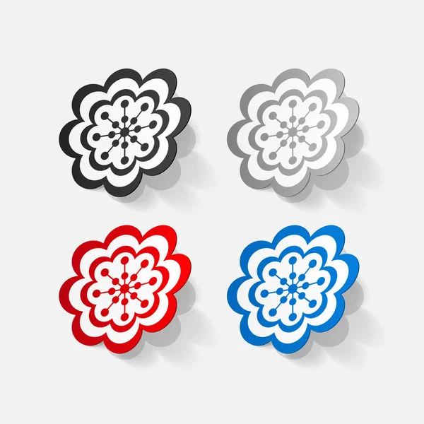 Pegatina de flores — Vector de stock