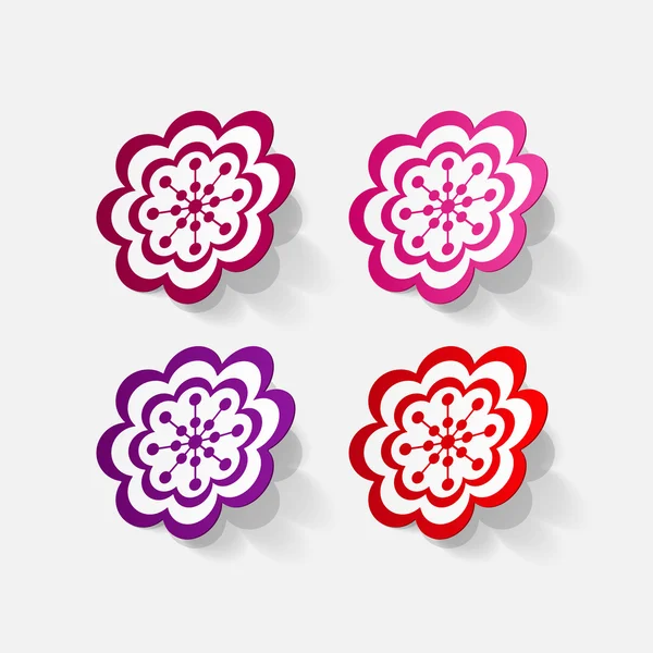 Sticker van bloemen — Stockvector