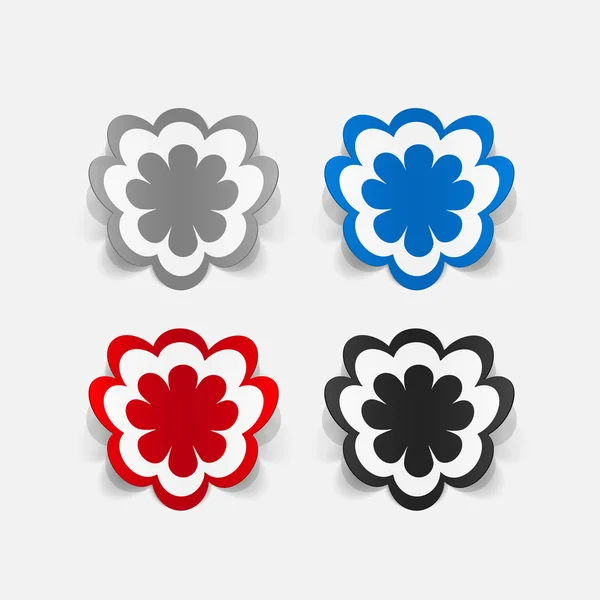 Sticker van bloemen — Stockvector