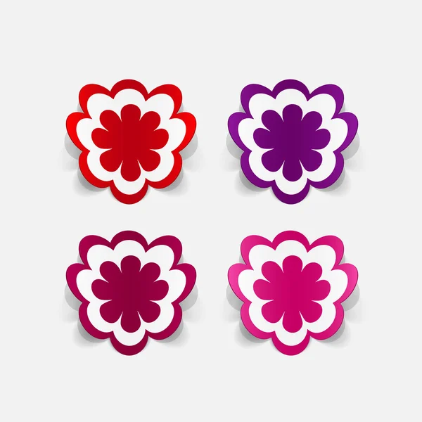 Sticker van bloemen — Stockvector