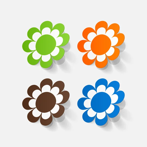 Pegatina de flores — Vector de stock