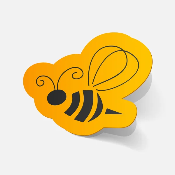 Sticker of bee — Stock Vector