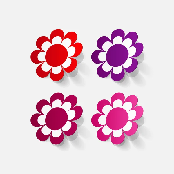 Aufkleber mit Blumen — Stockvektor