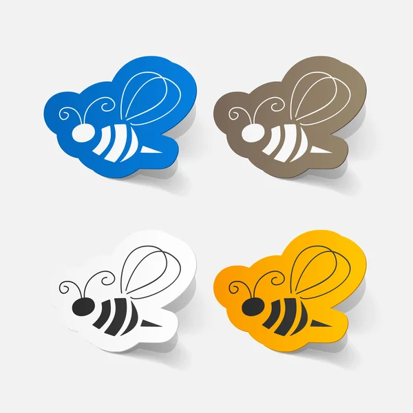 不干胶标签的蜜蜂 — 图库矢量图片