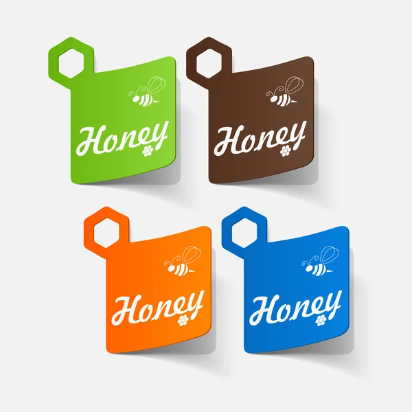 不干胶标签的蜂蜜 — 图库矢量图片