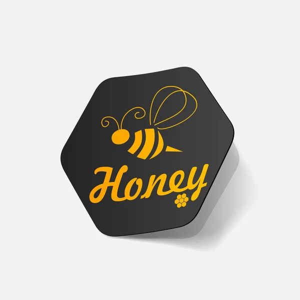 不干胶标签的蜂蜜 — 图库矢量图片