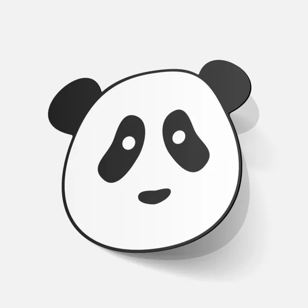 Pegatina de papel del oso panda — Vector de stock