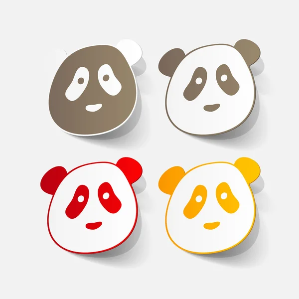 Pegatina de papel del oso panda — Vector de stock