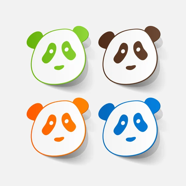 Autocollant en papier de panda ours — Image vectorielle