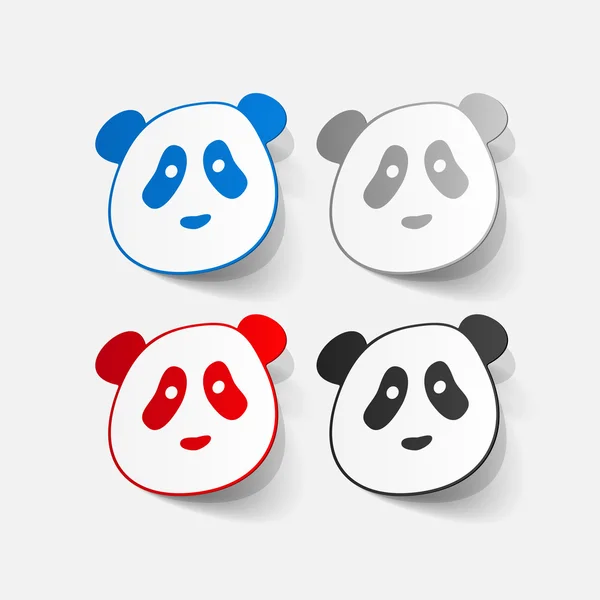 Autocollant en papier de panda ours — Image vectorielle