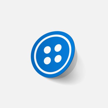 gerçekçi kağıt etiket: dikiş düğme