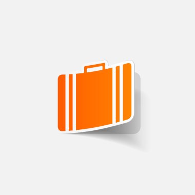 gerçekçi kağıt etiket: bavul