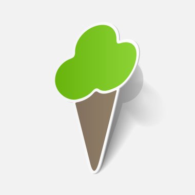 gerçekçi kağıt etiket: dondurma