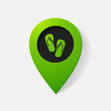 gerçekçi renk işaretçisi: plaj flip flop