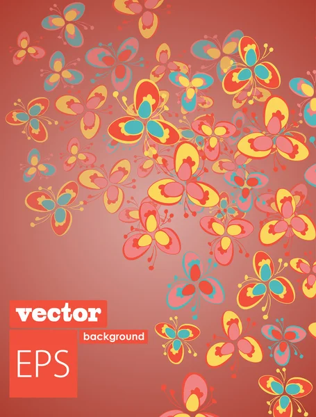 Flores abstractas — Vector de stock