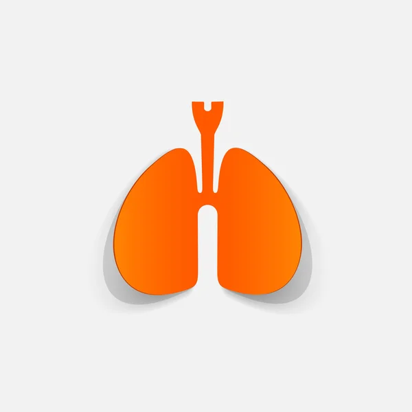 Pegatina recortada de papel: pulmones — Vector de stock