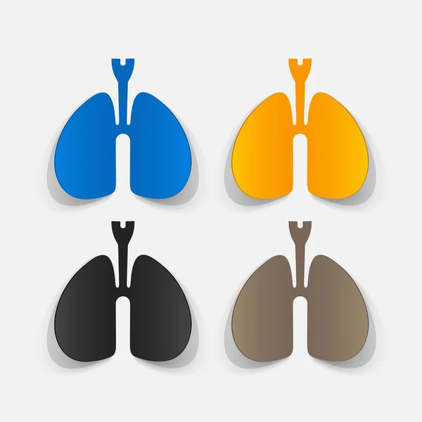 Papel clipado adesivo: pulmões — Vetor de Stock
