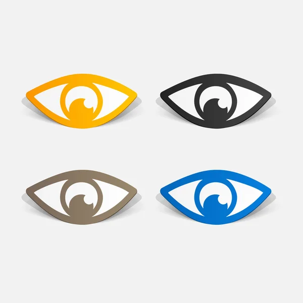 Sticker mit Büroklammern: Auge — Stockvektor