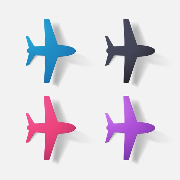 Papper klippt klistermärke: flygplan flygplan — Stock vektor