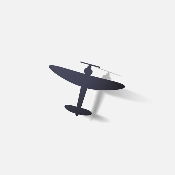 修剪的贴纸： 带螺旋桨的飞机 — 图库矢量图片