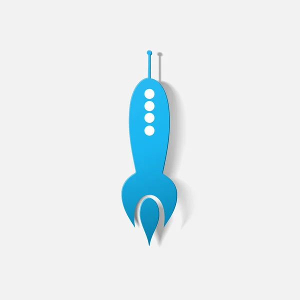 पेपर क्लिप स्टिकर: विमान रॉकेट — स्टॉक वेक्टर