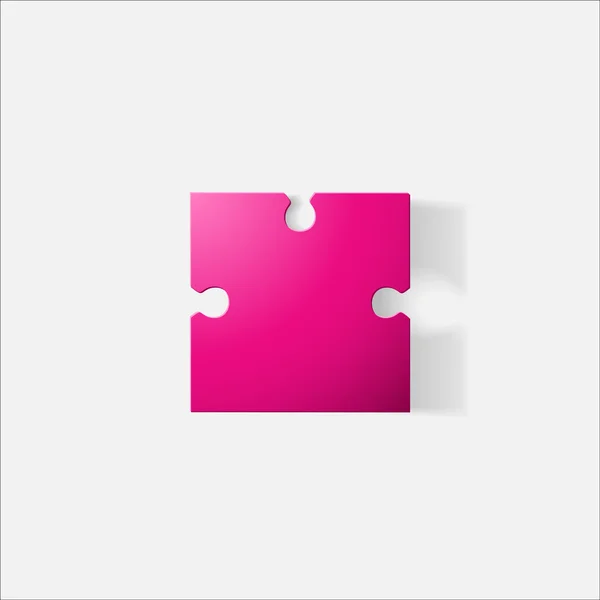 Paper clipped sticker: puzzle — Stock Vector