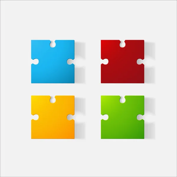 Adesivo ritagliato di carta: puzzle — Vettoriale Stock