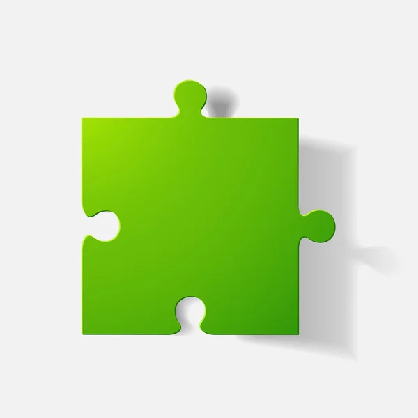 Sticker mit Büroklammern: Puzzle — Stockvektor