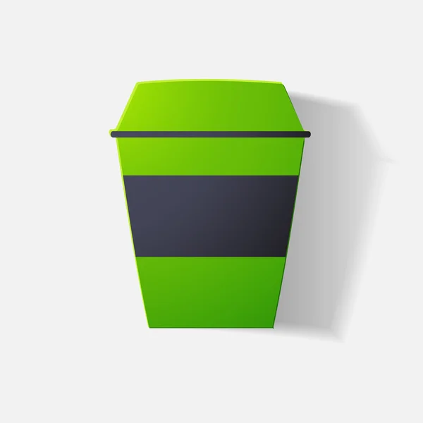 Papper klippt klistermärke: kopp kaffe — Stock vektor