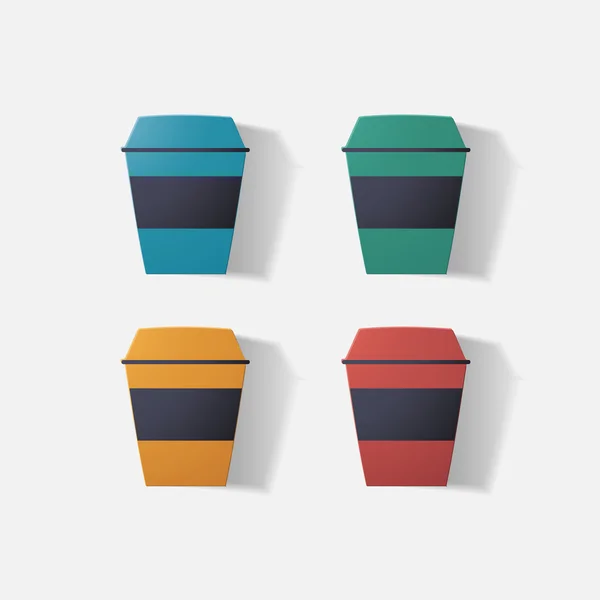 Papel clipado adesivo: xícara de café — Vetor de Stock