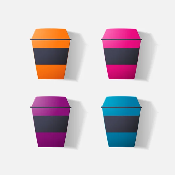 Autocollant papier : tasse de café — Image vectorielle