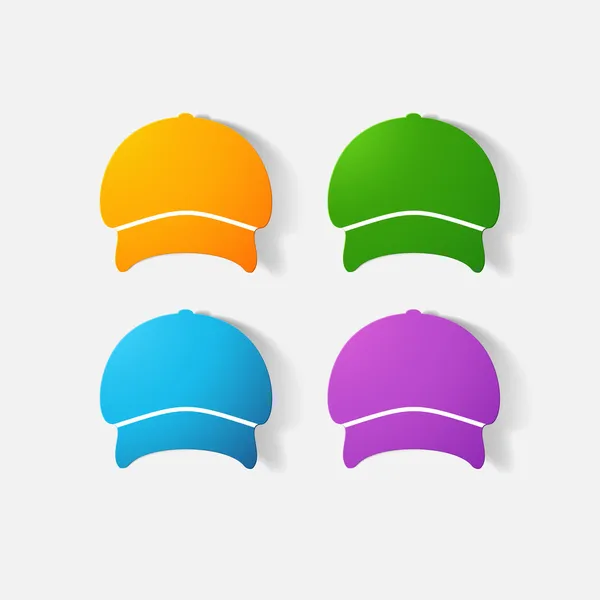 Aufkleber mit Büroklammern: Kopfbedeckung, Mütze — Stockvektor