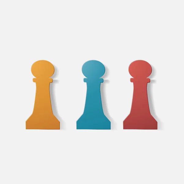 Sticker papier clippé : pièce d'échecs, pion — Image vectorielle