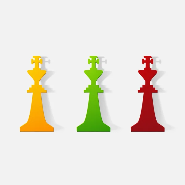 Przycięte naklejki papier: król figura szachowa — Wektor stockowy