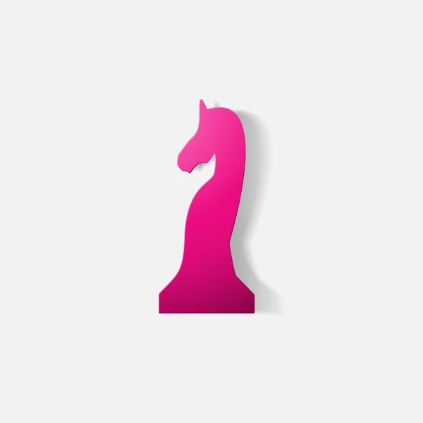 Sticker papier clippé : pièce d'échecs cheval — Image vectorielle
