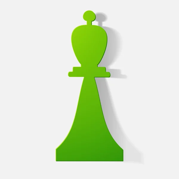 Paper clipped sticker: chess piece bishop - Stok Vektor