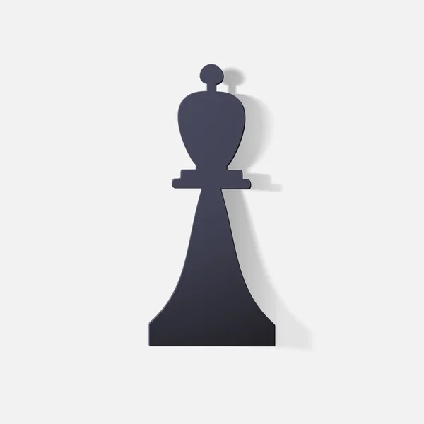 Etiqueta engomada de papel recortadas: Obispo de pieza de ajedrez — Stockvector