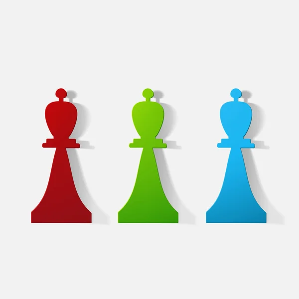 Autocollant papier clippé : pièce d'échecs Bishop — Image vectorielle