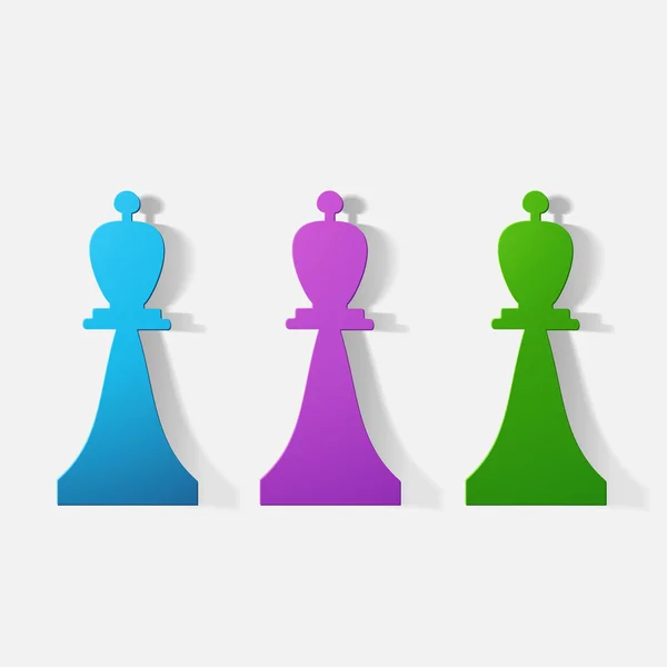 Autocollant papier clippé : pièce d'échecs Bishop — Image vectorielle