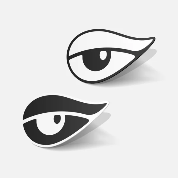 Realistischer Papieraufkleber: Auge — Stockvektor
