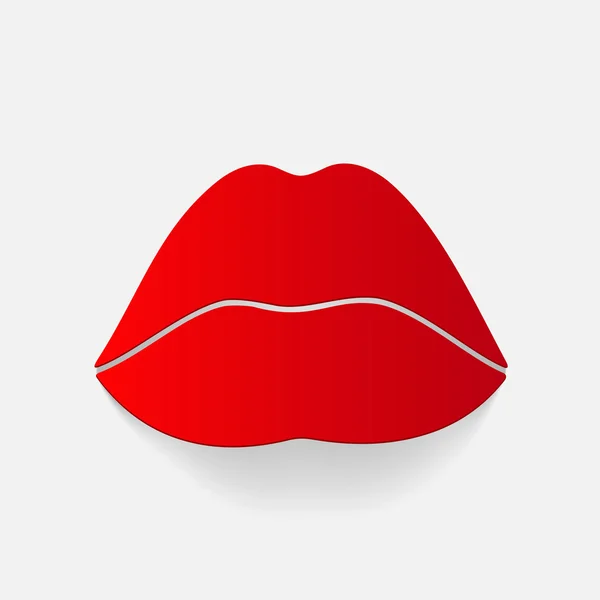 Gerçekçi kağıt etiket: seksi dudaklar — Stok Vektör