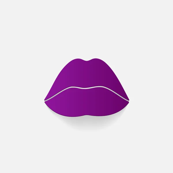 Realistic paper sticker: Sexy Lips — Stock Vector