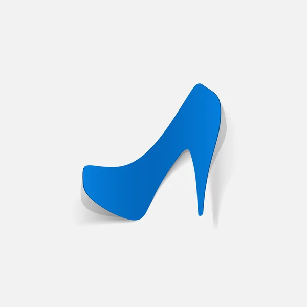 Realistische Papier-Aufkleber: Schuhe — Stockvektor
