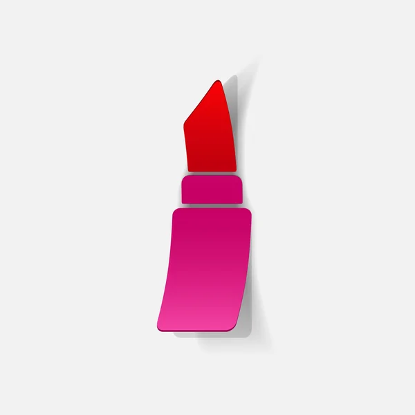 Realistischer Papieraufkleber: Lippenstift — Stockvektor