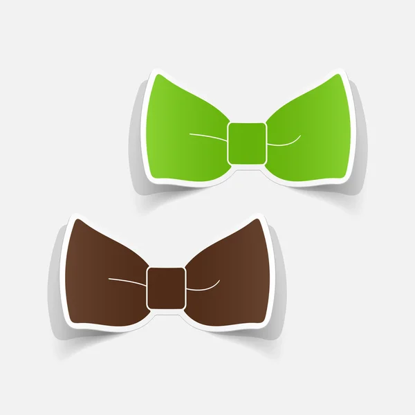 Realistic paper sticker: bow — Stock Vector